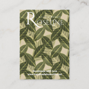Vild Tropical handflatan grönt Logotyp Earring Vis Visitkort