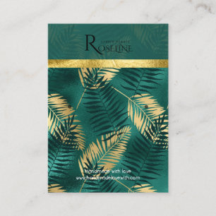 Vild Tropical handflatan grönt Logotyp Earring Vis Visitkort