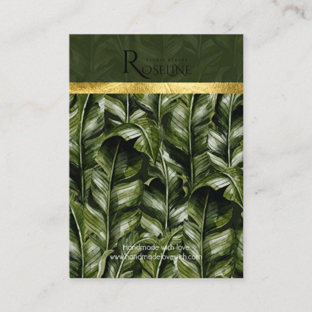 Vild Tropical handflatan grönt Logotyp Earring Vis Visitkort (Framsida)