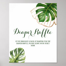 Vild Tropical Handflatan Kön Neutral Baby Shower G Poster