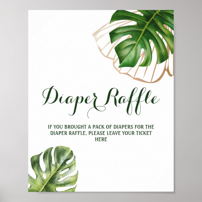 Vild Tropical Handflatan Kön Neutral Baby Shower G Poster (Framsidan)