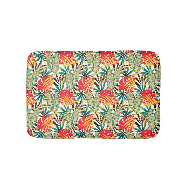Vild Tropical Handflatan Löv Badrumsmatta (Framsidan)