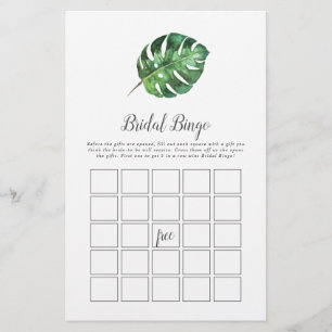 Vild Tropical Handflatan Möhippa Bingo Game Flygblad