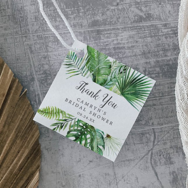 Vild Tropical Handflatan Möhippa Tack Gåvor Etiketter (Skapare uppladdad)