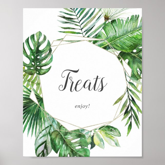 Vild Tropical Handflatan Treats Sign Poster (Framsidan)