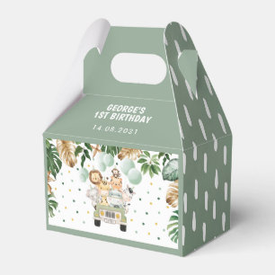 Vild Tropical Jungle Safari Animals Birthday Presentaskar