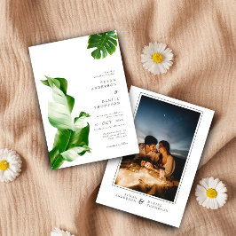 Vild Tropical Löv & Modern Chic Bröllop Photo Inbjudningar