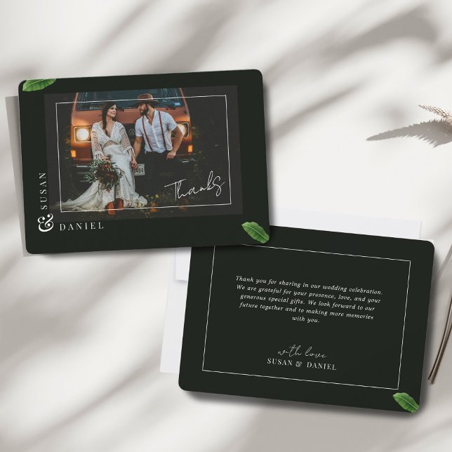 Vild Tropical Löv Photo Bröllop - tackkort Tack Kort (Skapare uppladdad)