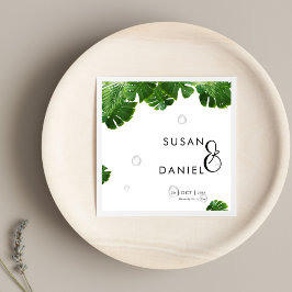 Vild Tropical Lush Handflatan Löv & Modern Bröllop Pappersservett