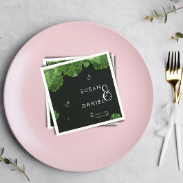 Vild Tropical Lush Handflatan Löv & Modern Bröllop Pappersservett