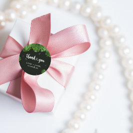 Vild Tropical Lush Handflatan Lövs Bröllop Tack Runt Klistermärke