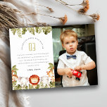 Vild Tropical Safari Animals Kids Photo Birthday Tack Kort<br><div class="desc">En Cute Vild Tropical Safari Animals Collection.- Det är en Elegant Simple Cute Minimal Vattencolor Illustration of tropical forest and roligt party animals - elephant, giraffe, hippo, lejon and apkey, perfekt for your small ones födelsedagsfest. Det är mycket enkelt att anpassa, med dina personuppgifter. Om du behöver någon annan matchande...</div>