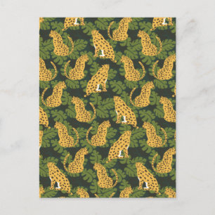 Vild Tropical Safari Leopard Jungle Handflatan Helg Vykort