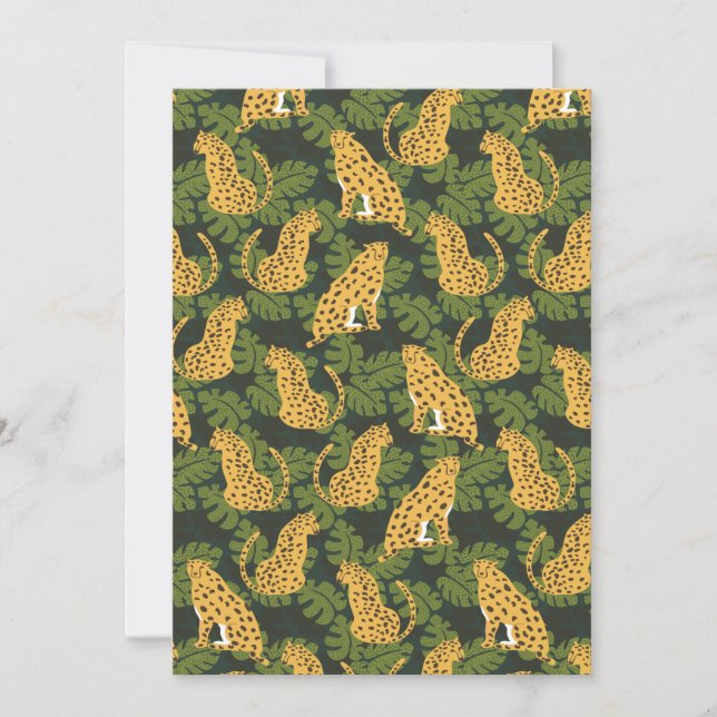 Vild Tropical Safari Leopard Jungle Handflatan Julkort (Framsida)