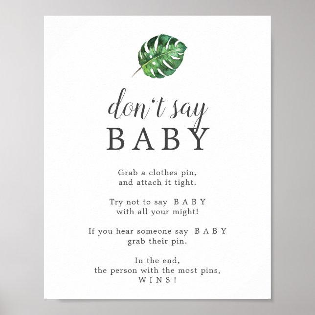 Vild tropisk palmsköldspel Don't Say Baby Poster (Framsidan)