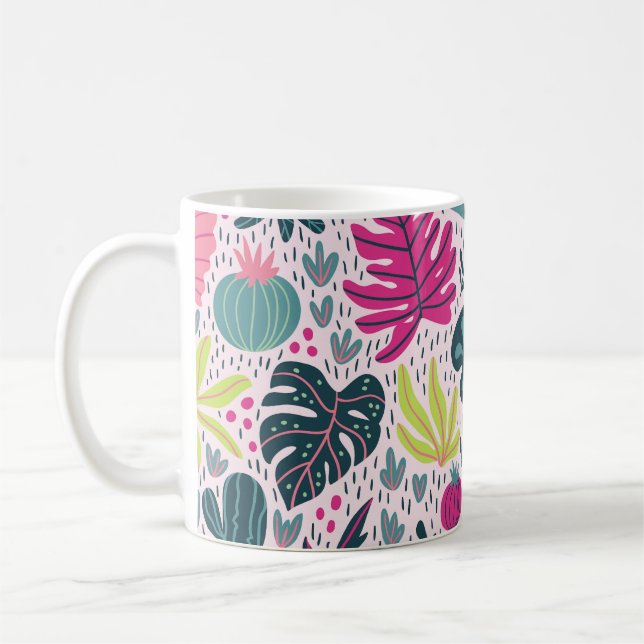 Vild tropiska regnskogar, upprepad vintage kaffemugg (Vänster)
