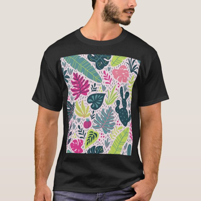 Vild tropiska regnskogar, upprepad vintage t shirt (Framsida)