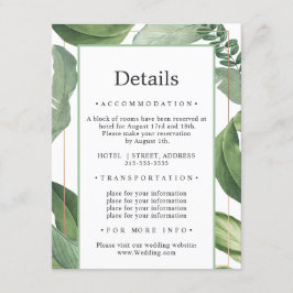 Vild Tropiskt. Uppgifter om Luxury Bröllop Tilläggskort