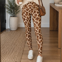 Vild tryck av giraff leggings
