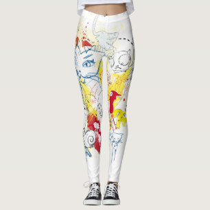Vild Tryck-Mönstrade kvinna damasker Leggings