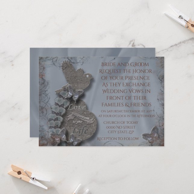 Vild Tundora bröllopsinbjudan Inbjudningar (Fram/Back In Situ)