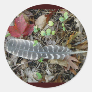 Vild Turkey Feather Stickers Runt Klistermärke