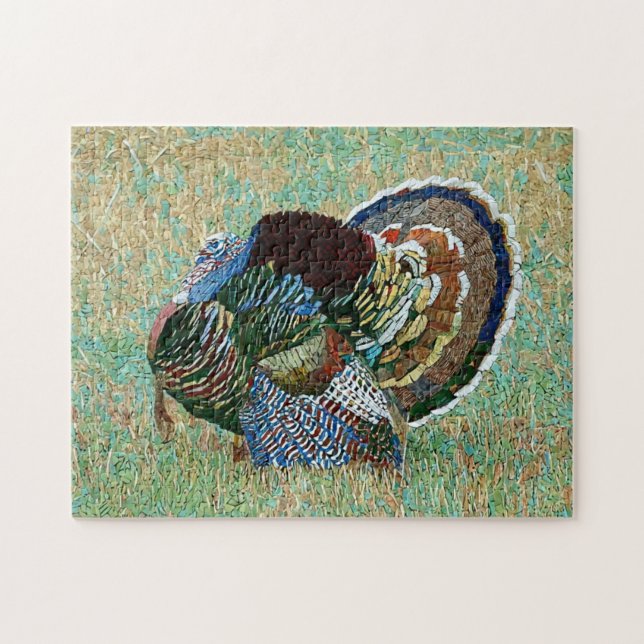 Vild Turkey Mosaic Mönster Print Pussel (Horisontell)