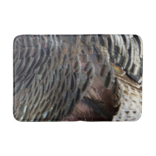 Vild Turkiet Feathers I Abstrakt Natur Design Badrumsmatta