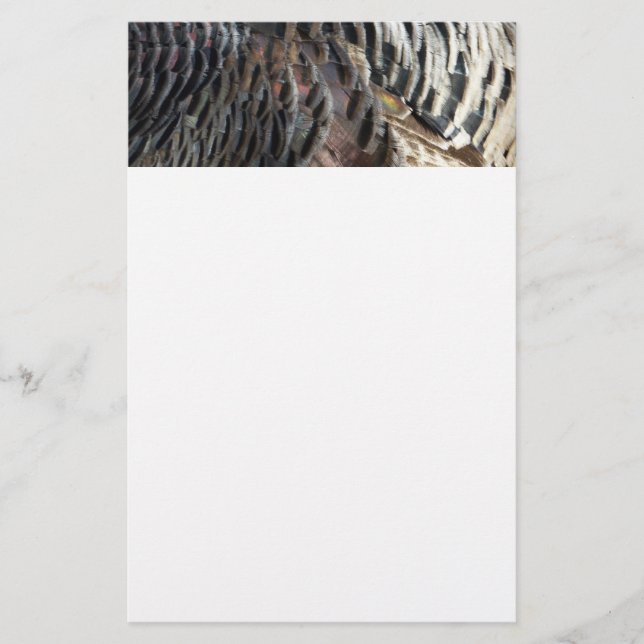 Vild Turkiet Feathers I Abstrakt Natur Design Brevpapper (Framsida)