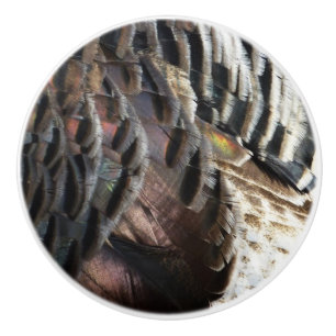 Vild Turkiet Feathers I Abstrakt Natur Design Knopp