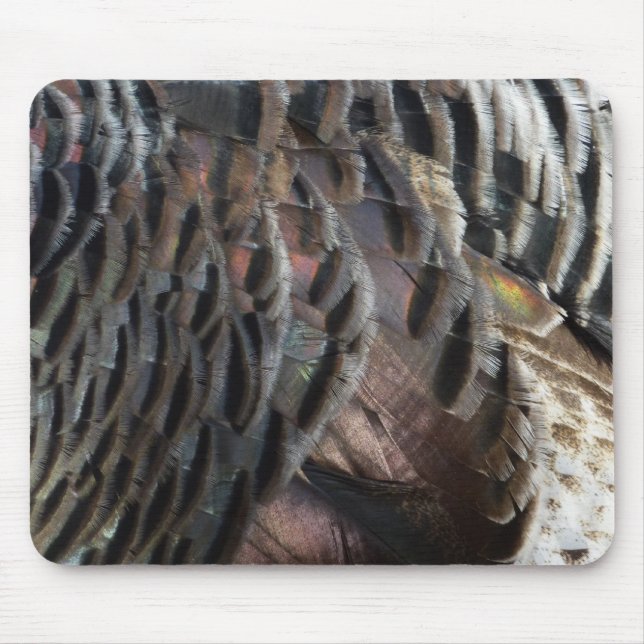 Vild Turkiet Feathers I Abstrakt Natur Design Musmatta (Framsidan)