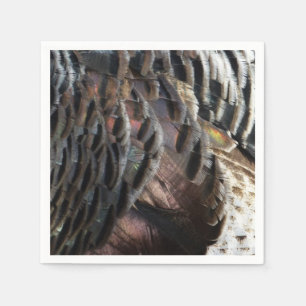 Vild Turkiet Feathers I Abstrakt Natur Design Pappersservett