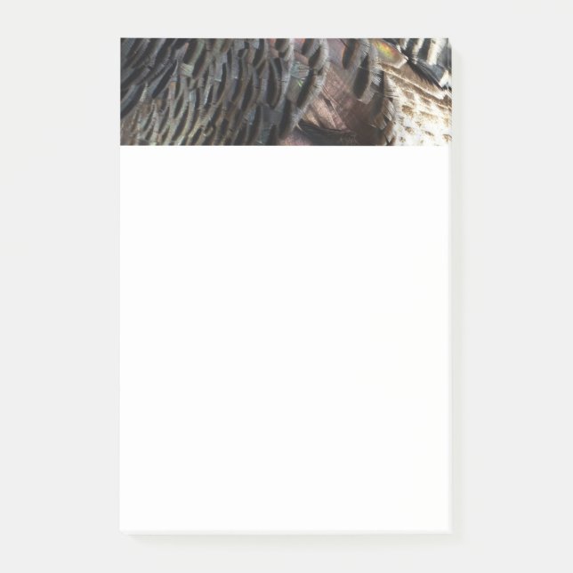 Vild Turkiet Feathers I Abstrakt Natur Design Post-it Block (Framsida)