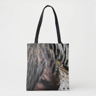 Vild Turkiet Feathers I Abstrakt Natur Design Tygkasse