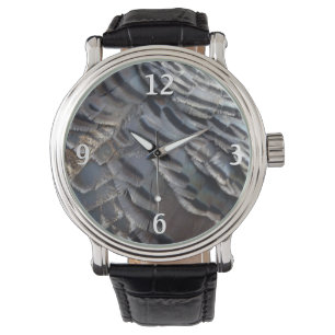Vild Turkiet Feathers II Abstrakt Natur Design Armbandsur