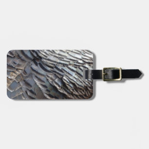 Vild Turkiet Feathers II Abstrakt Natur Design Bagagebricka