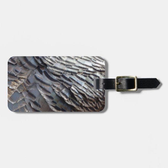 Vild Turkiet Feathers II Abstrakt Natur Design Bagagebricka (Horisontell Framsida)