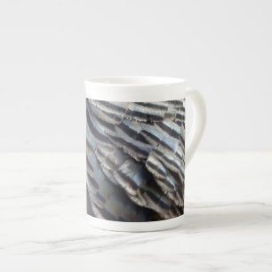 Vild Turkiet Feathers II Abstrakt Natur Design Benporslin Mugg