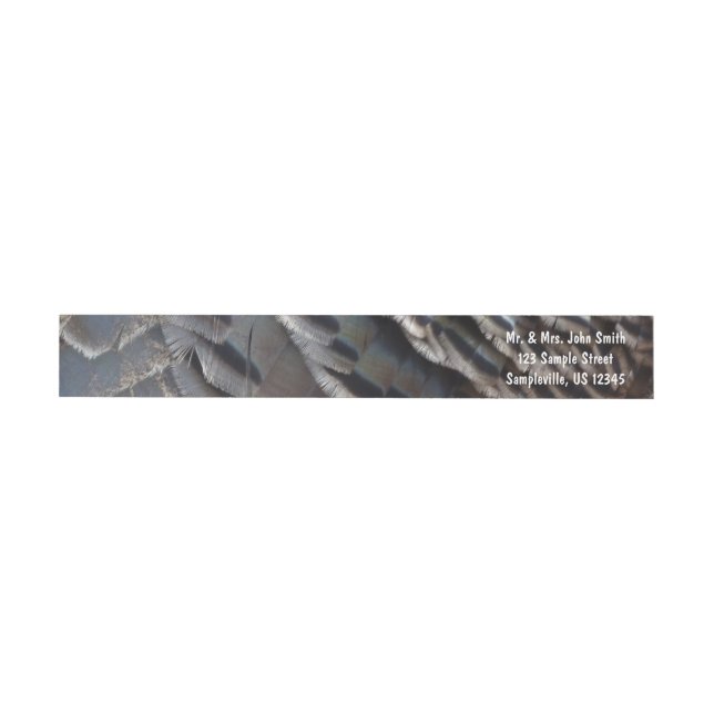 Vild Turkiet Feathers II Abstrakt Natur Design Etikettband (Individual)