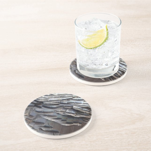 Vild Turkiet Feathers II Abstrakt Natur Design Underlägg (Sidan)