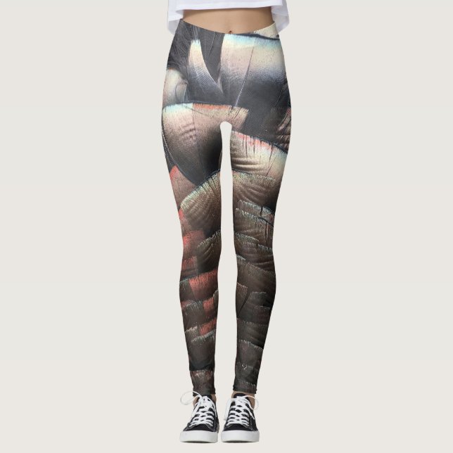 Vild Turkiet Feathers Women's Leggings (Framsida)