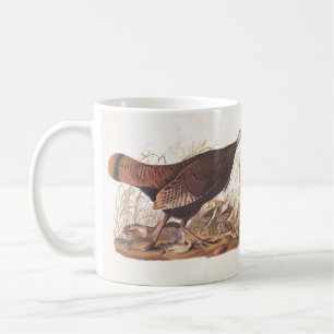 Vild Turkiet Hen och Chickar Audubon Bookplate Kaffemugg