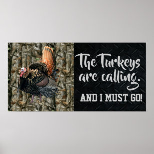 Vild Turkiet Jaktcitat och Camo Poster