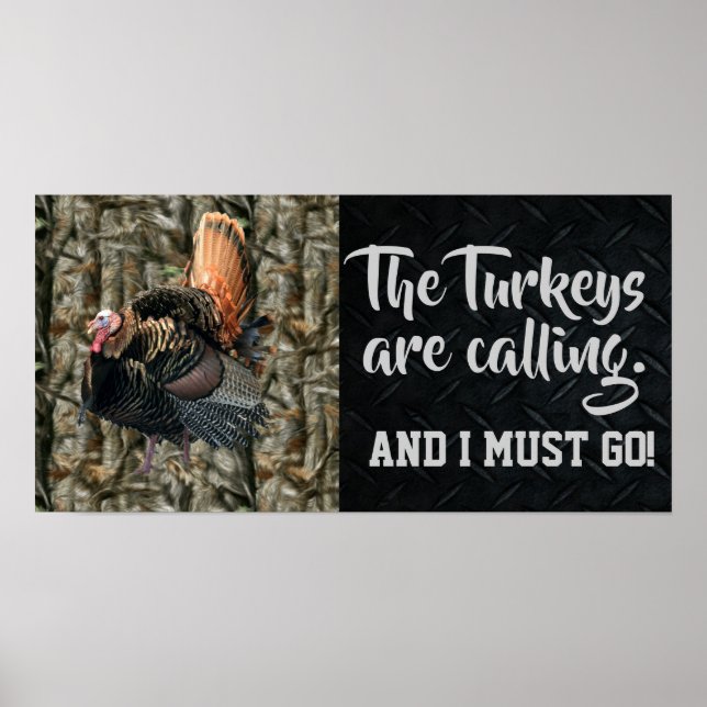 Vild Turkiet Jaktcitat och Camo Poster (Framsidan)