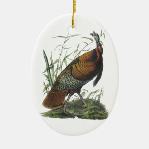 Vild Turkiet, John Audubon Julgransprydnad Keramik
