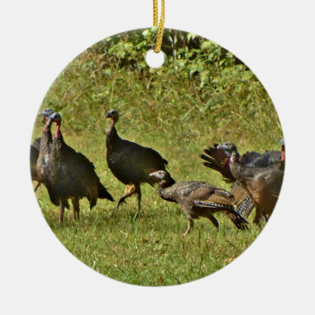 Vild Turkiet, kamouflagefärger Julgransprydnad Keramik (Framsidan)