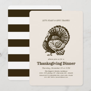 Vild Turkiet  Thanksgiving Inbjudningar