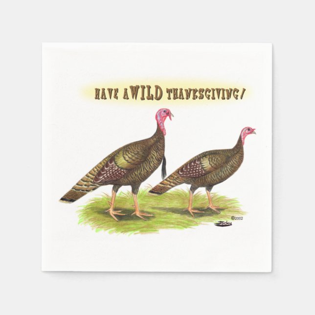 Vild Turkiet Thanksgiving Pappersservett (Framsidan)