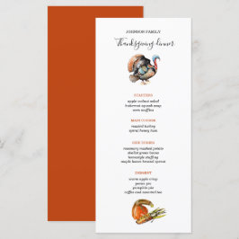 Vild Turkiets Thanksgiving middag-meny Meny