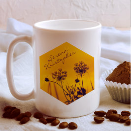 Vild Umbel Flowers Disline Lila and Guld Elegant Kaffemugg
